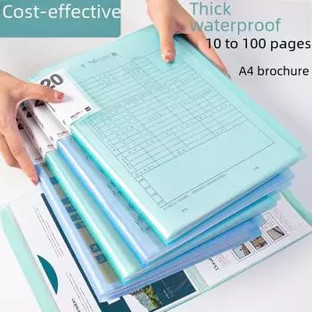 Прозрачная полипропиленовая папка формата А4 для хранения контрольных работ, нот или тестов на беременность 10 Pages прозрачный/зелёный