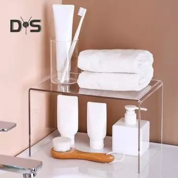 Прозрачная полка для хранения кухонного шкафа, прочная, не требующая сборки, столешница, прозрачный шкаф, органайзер, подставка для специй S