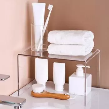 Прозрачная полка для хранения кухонного шкафа, прочная, не требующая сборки, столешница, прозрачный шкаф, органайзер, подставка для специй S