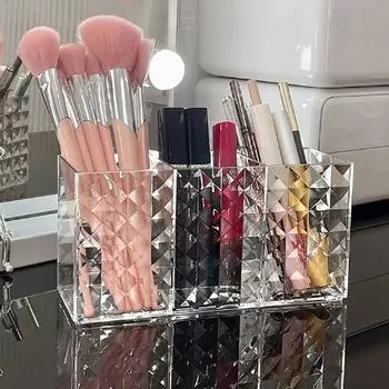 Прозрачная помада Косметика Макияж Акриловые Кисти для Макияжа Инструменты Ящик Для Хранения Чехол Держатель Кистей Для Макияжа Настольный Органайзер Инструмент Для Макияжа 1PCS