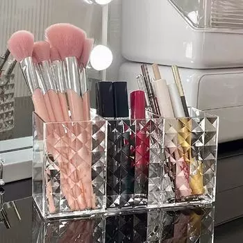 Прозрачная помада Косметика Макияж Акриловые Кисти для Макияжа Инструменты Ящик Для Хранения Чехол Держатель Кистей Для Макияжа Настольный Органайзер Инструмент Для Макияжа