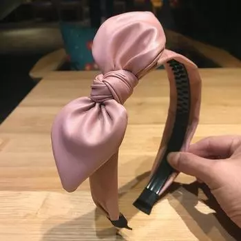 Прозрачная повязка на голову с узлом из синтетической кожи для женщин, девочек, для вечеринки, шопинга, головной убор, повязка на голову с узлом-бантом сбоку, обруч для волос для женщин, головной убор