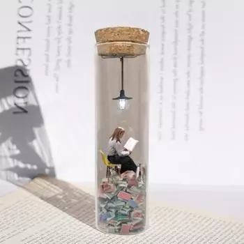 Прозрачная пробирка для чтения, фигурка, потолочный ночник, красочная книга, горное сидение, коллекционер книг, статуя, украшение для любителей книг, идеальный подарок