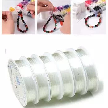 Прозрачная прочная эластичная кристальная линия, бисерная веревка, шнур для ювелирных изделий, проволочная нить, браслет ручной работы «сделай сам», кристалл, подарок ручной работы 0.4mm