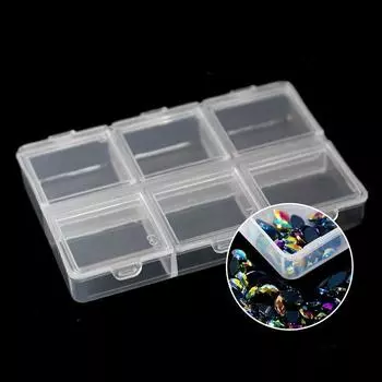 Прозрачная пустая коробка для хранения драгоценных камней, страз, бусин, дисплей для дизайна ногтей, чехол для хранения, органайзер, контейнер для ювелирных изделий
