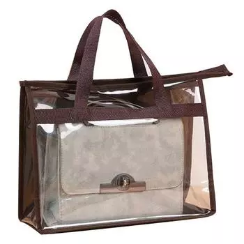 Прозрачная пылезащитная сумка для хранения большой емкости, органайзер, держатель, сумка XL кофейный