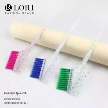 Прозрачная расческа для окрашивания волос с блестками и цветными щетинками - Кисть для салонов розы красного