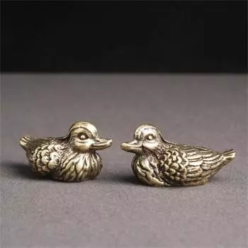 Прозрачная резная мандариновая медная чайная фигурка утки, прочная структура, статуя утки-мандаринки для домашних животных для рабочего стола