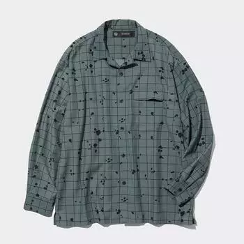 Прозрачная рубашка оверсайз GU by Uniqlo с длинным рукавом UNDERCOVER