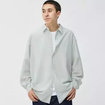 Прозрачная рубашка оверсайз с длинным рукавом GU by Uniqlo Easy Care
