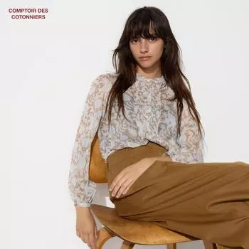 Прозрачная рубашка с принтом UNIQLO JAPAN