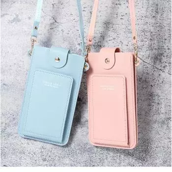 Прозрачная сенсорная ПУ женская сумка для мобильного телефона многофункциональная сумка через плечо кошелек для монет и карт дорожные сумки для хранения