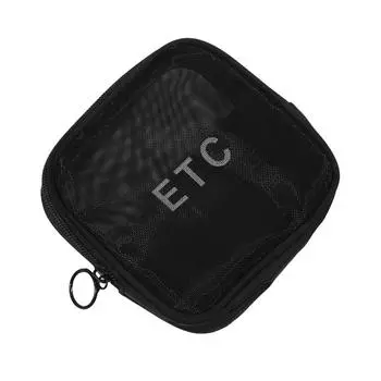 Прозрачная сетчатая косметичка, чехол для хранения, на молнии, 3 размера, женская дорожная сумка для туалетных принадлежностей, косметичка для мытья S чёрный