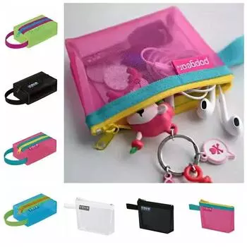 Прозрачная сетчатая сумка для хранения, портативные сумки для помады, новая сумка на молнии