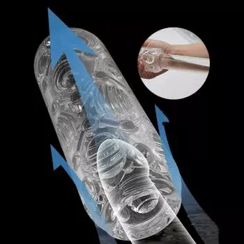 Прозрачная силиконовая чашка для мастурбации для мужчин, безопасные мягкие игрушки для оргазма, мужской мастурбатор, секс-игрушка, реалистичная вагина, товары для взрослых