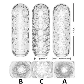 Прозрачная силиконовая чашка для мастурбации для мужчин, безопасные мягкие игрушки, оргазм, мужской мастурбатор, вагина для взрослых A