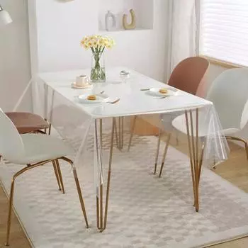 Прозрачная скатерть, водостойкая, маслостойкая, легко чистящаяся, прямоугольная, обеденная, кухонная, прозрачная скатерть из ПВХ S
