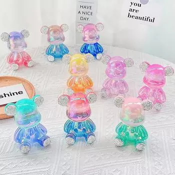 Прозрачная скульптура животного медведя, кукла, украшение для дома, гостиной, статуя ремесла 7cm