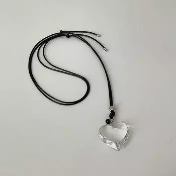 Прозрачная смола Big Love кулон ожерелье женский нишевый дизайн Sense выдвижная кожаная цепочка на шею ключица цепочка