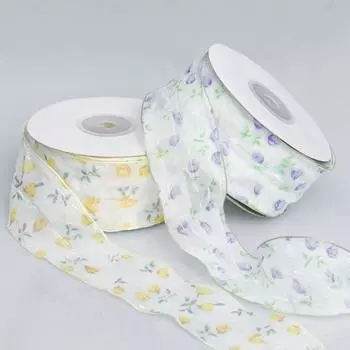 Прозрачная снежная лента с гофрированной розой, сделанная своими руками, бант для волос, украшения для одежды, аксессуары для упаковки подарков, бант из ленты для цветов своими руками, цветок ручной работы 4cm*10 Yards