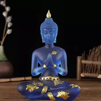 Прозрачная статуя сидящего Будды, дзен-жест, тайский Будда, статуэтка из смолы, скульптура для домашнего офиса, украшение в стиле фэн-шуй S