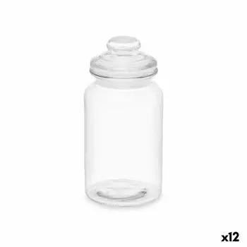 Прозрачная стеклянная банка 1,2 л. (12 единиц) С крышкой