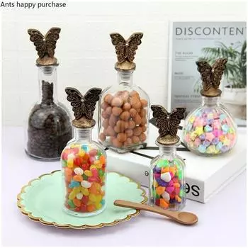 Прозрачная стеклянная бутылка для хранения, герметичная банка для хранения, банка для конфет, бутылка для ароматерапии, стеклянная ваза, органайзер для еды, декоративная банка