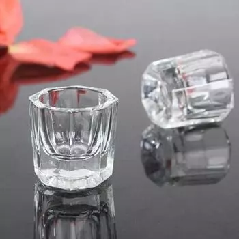 Прозрачная стеклянная чаша, чашка, акриловая пудра, контейнер для ногтей, инструменты для маникюрного салона
