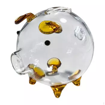 Прозрачная стеклянная копилка для свиней, милая банка