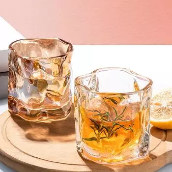 Прозрачная стеклянная кружка Glacier Wine Whisky Coffee Cup Бытовая питьевая соковая кружка нестандартной формы Drinkware 201-300ml