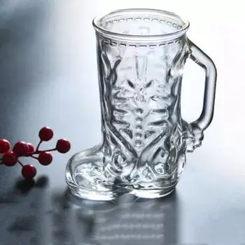 Прозрачная стеклянная кружка в форме ботинка большой емкости – для баров и ресторанов, кружка для пива, воды, молока, посуда для напитков