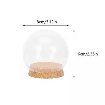 Прозрачная стеклянная крышка для свежих цветов Прозрачная крышка для демонстрации цветов Новая пылезащитная крышка для цветов 8cm