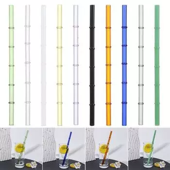 Прозрачная стеклянная трубочка для сока, молока, чая, кофе, трубочка для барных принадлежностей белый
