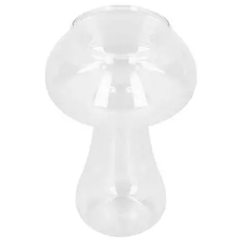 Прозрачная стеклянная ваза, бутылка, устойчивая к высоким температурам, стеклянная ваза в виде гриба для подарков, офиса