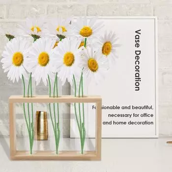 Прозрачная стеклянная ваза деревянная рамка железное искусство растение цветок бонсай настольные украшения