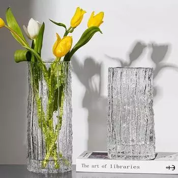 Прозрачная стеклянная ваза для цветочной композиции, бутылка для цветочной композиции, декор для гостиной и обеденного стола