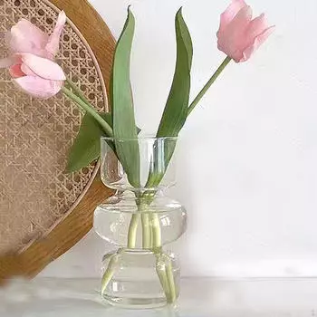 Прозрачная стеклянная ваза для цветов, стильный шкаф, держатель для букета, прозрачные контейнеры, стол