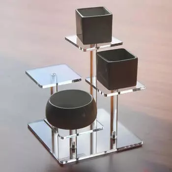 Прозрачная стойка для духов с 4 ярусами, стойка для демонстрации фигурок, многоцелевая, для рабочего стола, прозрачная