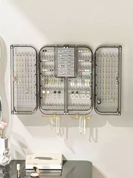 Прозрачная стойка для ювелирных изделий, настенный держатель для хранения сережек, ожерелий, пластиковый органайзер для ювелирных изделий коричневый