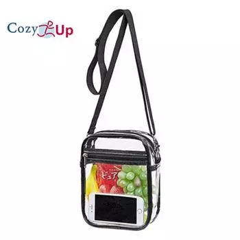 Прозрачная сумка через плечо Cosy Up из ПВХ на одно плечо, женская желеобразная сумка, универсальная, простая и водонепроницаемая маленькая квадратная сумка 20*15*5cm чёрный
