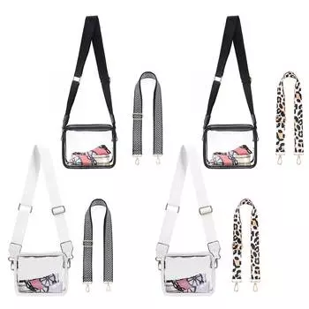 Прозрачная сумка через плечо из ПВХ, модные прозрачные сумки, портативные для фестивальных игр Style B чёрный