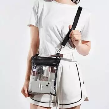 Прозрачная сумка через плечо с внутренним карманом для женщин Водонепроницаемая Регулируемый плечевой ремень Музыкальный фестиваль Портативная Когда