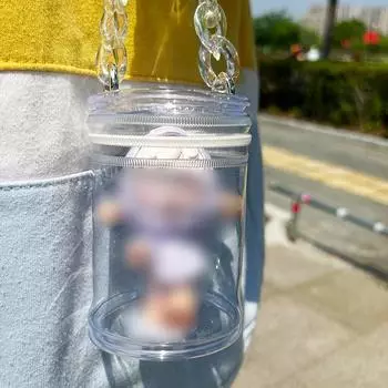 Сумка для хранения кукольной витрины, мини-сумка для хранения ключей, прозрачная сумка-цилиндр из ПВХ