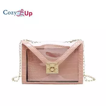 Прозрачная сумка Cosy Up, маленькая квадратная сумка, цепочка через плечо, мини-женская сумка белый