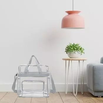 Прозрачная сумка для багажа большой вместимости с несколькими влажными карманами, сухое и водонепроницаемое разделение, дорожное хранение чёрный