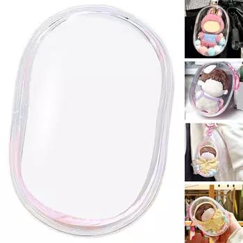 Прозрачная сумка для демонстрации фигур, маленькая сумка для хранения кукол из ПВХ для мини Pink M