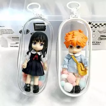 Прозрачная сумка для демонстрации фигурок с металлической пряжкой, водонепроницаемая молния из ПВХ, пылезащитная портативная сумка для переноски куклы OB11 BJD, подвесная сумка для хранения B белый