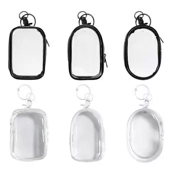 Прозрачная сумка для демонстрации кукол с брелком для ключей, портативная маленькая сумка для хранения кукол, подвесная сумка для хранения с застежкой-молнией, пыленепроницаемая коллекционная коробка для демонстрации One Size