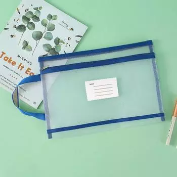 Прозрачная сумка для документов, держатель для документов с ремешком на молнии, большая вместительная прозрачная сумка для хранения, органайзер для документов формата А4 A4 темно-синий