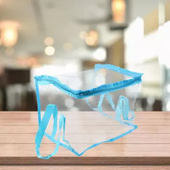 Прозрачная сумка для хранения книг, органайзер для документов, большая емкость, сохраняет порядок, универсальный, с прозрачной молнией синий